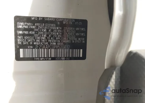 2023 Subaru Forester Limited из США, поврежденный, VIN JF2SKAPC0PH520432